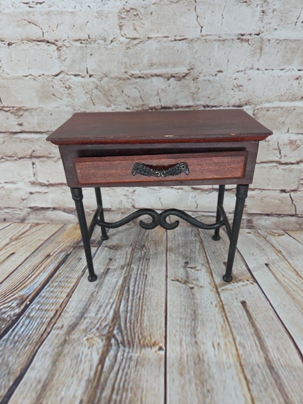 VTG doll Desk 6.5Inch Doll Table Drawer Metal Legs Mini Furniture